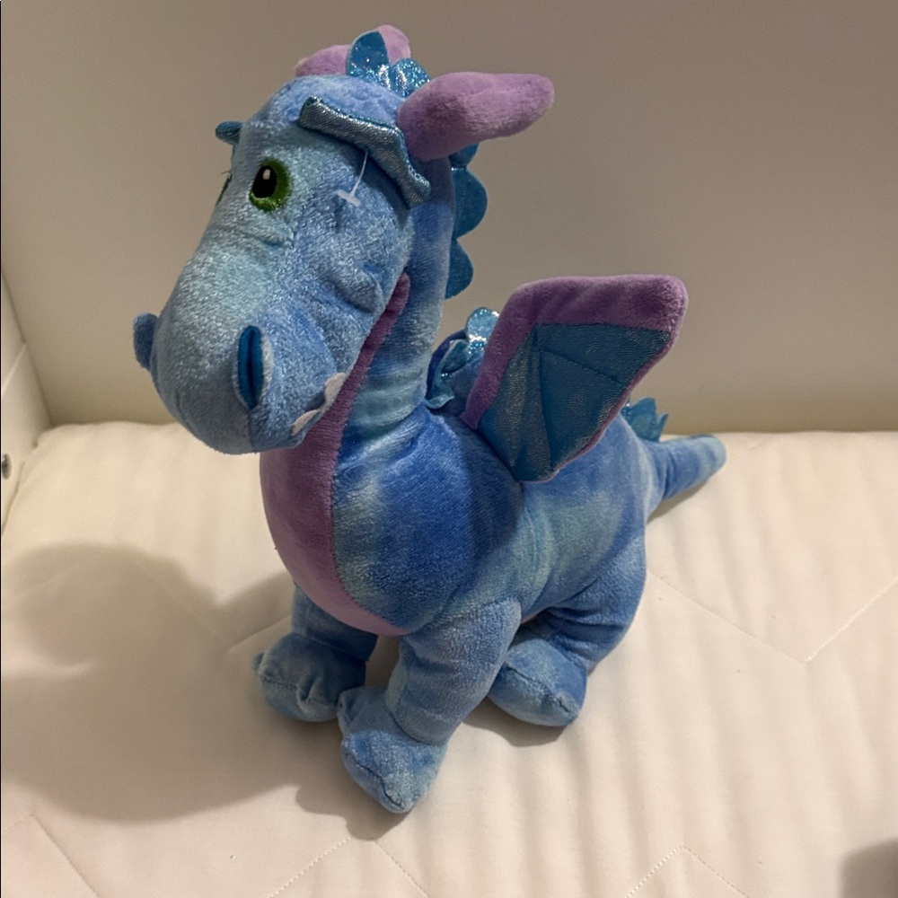 Linzy Toys Plush Huggable Blue Dragon Coin Bank, 11'' Long Stuffed Piggy Bank